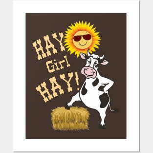 Hay Girl Hay Heifer Funny Cow Posters and Art